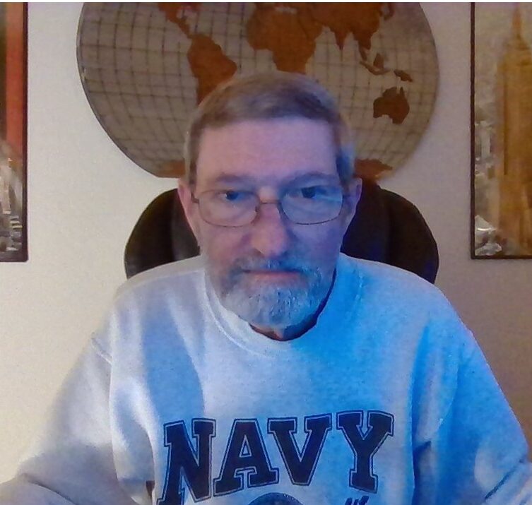 Mike at the computer